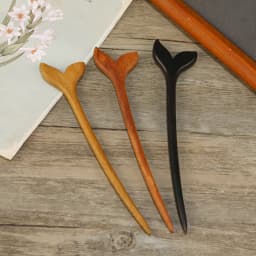 Retro New Chinese Style Cool Tail Sandalwood Hairpin with Chinese Style One Word Plate Hairpin, Ancient Hanfu Headpiece