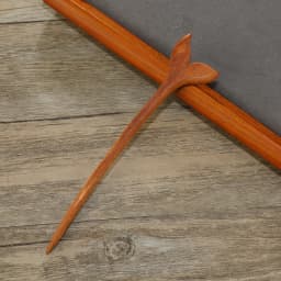Retro New Chinese Style Cool Tail Sandalwood Hairpin with Chinese Style One Word Plate Hairpin, Ancient Hanfu Headpiece