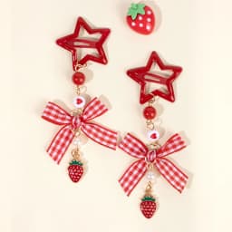 2Pcs Y2k Star Hair Clip Sweet Mini Flower Candy Plastic Bear Crystal Pendant Hairpin Headwear For Girl Metal Barrette Accesories