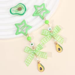 2Pcs Y2k Star Hair Clip Sweet Mini Flower Candy Plastic Bear Crystal Pendant Hairpin Headwear For Girl Metal Barrette Accesories