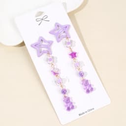 2Pcs Y2k Star Hair Clip Sweet Mini Flower Candy Plastic Bear Crystal Pendant Hairpin Headwear For Girl Metal Barrette Accesories