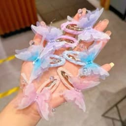 2Pcs/Set Children's Beautiful Gradient Butterfly BB Hair Clips Butterfly Wings Princess Hairs Accessories Girl Not Hurt Hairpins