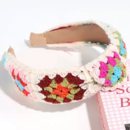 Bohemian Sweet Knitted Flowers With Wide-Brimmed Knotted Headbands, Cute Strawberry Temperament Headbands Pressed Hair