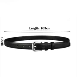 Women's Belt Fashion Pin Buckle Thin Belt Genuine Luxury Soft Belt Women with Cargo Pants Jeans Belts Black PU Leather Belt