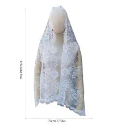 Elegant Lace Women Shawl Black Long Wedding Veils Flower Bride Head Covering Mantilla