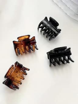 12Pcs Mini Shark Clip Ear Acupoint Beauty Small Square Hairband Hair Grab Clip Simple Plastic Hair Accessories for Women