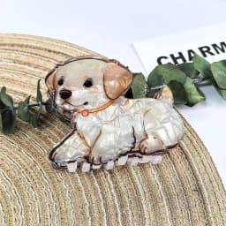 1pc cute medium animal hairpin, curly Shiba Inu corgi puppy acrylic grip clip cartoon hairpin pan hair shark clip