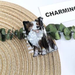 1pc cute medium animal hairpin, curly Shiba Inu corgi puppy acrylic grip clip cartoon hairpin pan hair shark clip