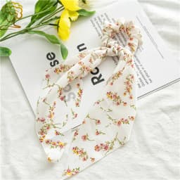 Fashion Pastoralism Print Long Ribbon Scrunchies Hair Ribbon For Women Elastic Hairband Girl Horsetail Hair Ties Hair Accessorie