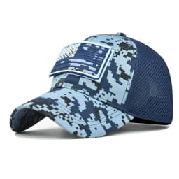 Men’s Tactical Mesh Trucker Hat, Camouflage Outdoor Baseball Cap with Removable Embroidered Patch, Adjustable Snap‑Back Sun Hat
