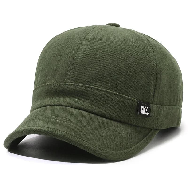 Vintage-Inspired Baseball Cap Adjustable Sun-Protective Street Style Hat Short Brim Woven Fabric Classic Fashion Accessory