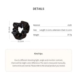 1/3 Pcs Black White Polka Dot Satin Scrunchies for Women Large Round Ruffles Hair Band Gentle Elegant Hair Ties Head Accessories