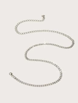 1Pcs Ladies' solid color 2 drainage diamond decorative waist chain Bling Bling Sparkling rhinestone decoration Daily outfit