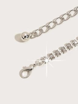 1Pcs Ladies' solid color 2 drainage diamond decorative waist chain Bling Bling Sparkling rhinestone decoration Daily outfit