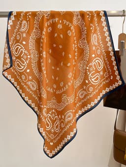 70cm Cashew Print Square Scarf Women’s Breathable Imitation Silk Bandanna Luxury Female Neckerchief Fashion Hijab Spring/Summer