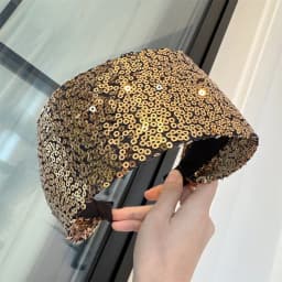 1Pcs Sequined Wide-Brimmed Headband Holiday Party Bronzing Sequined Hair Band Makeup Diademas Haar Accessoires Women