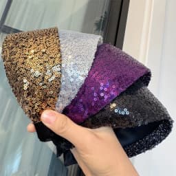 1Pcs Sequined Wide-Brimmed Headband Holiday Party Bronzing Sequined Hair Band Makeup Diademas Haar Accessoires Women