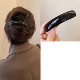 1PC One Word Spring Clip Hair Clip Female Back of the Head Advanced Feeling Hairpin Hair Fixing Clip Temperament Arc Ponytail Cl