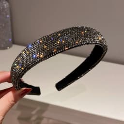 Korean Luxury Fabric Imitation Pearl Headbands for Women Twisted Super Shiny Leaf Full Rhinestones Hair Hoop Trendy Accessories