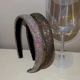 Korean Luxury Fabric Imitation Pearl Headbands for Women Twisted Super Shiny Leaf Full Rhinestones Hair Hoop Trendy Accessories