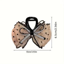 Mesh Bow Rhinestones Hair Clip for Women Elegant Hair Clamp Fashion Girl Ponytail Clip Hair Accessories