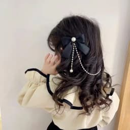 New Elegant Pearl Bow Tassel Hair Clips Women Fashion Solid Velvet Hair Claw Children Princess Hairpins Hair Accessories