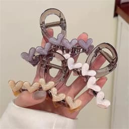 Fashion Love Heart Hair Claw for Women Elegant Hair Shark Clip Headdress Girls Hair Clips Accessories Korean Simple Headwear