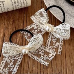 2Pcs/set Korean Lace Bow Children's Little Girl Temperament Lace Hairpin Heavy Handmade High-end Headgear Hair Clip