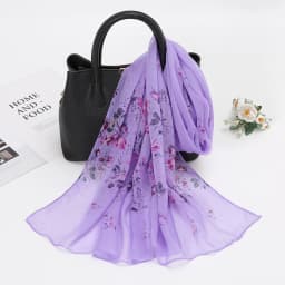 Flower Printed Hijab Georgette Long Scarf For Woman Muslim Shawl Sun Protection Wrap Ladies Beach Headband Wholesale 160*50cm