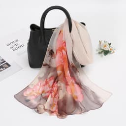Flower Printed Hijab Georgette Long Scarf For Woman Muslim Shawl Sun Protection Wrap Ladies Beach Headband Wholesale 160*50cm