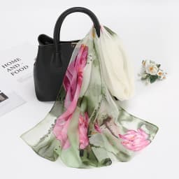 Flower Printed Hijab Georgette Long Scarf For Woman Muslim Shawl Sun Protection Wrap Ladies Beach Headband Wholesale 160*50cm