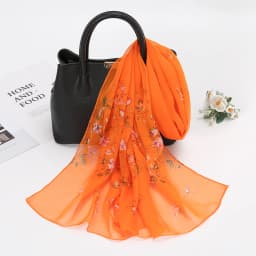 Flower Printed Hijab Georgette Long Scarf For Woman Muslim Shawl Sun Protection Wrap Ladies Beach Headband Wholesale 160*50cm