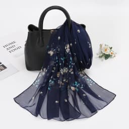 Flower Printed Hijab Georgette Long Scarf For Woman Muslim Shawl Sun Protection Wrap Ladies Beach Headband Wholesale 160*50cm