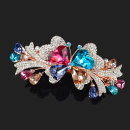 New Korean Colorful Crystal Butterfly Spring Hairpin Zircon Alloy Top Clip Horizontal Clip Elegant Women's Fashion Hair Jewelry