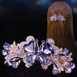 New Korean Colorful Crystal Butterfly Spring Hairpin Zircon Alloy Top Clip Horizontal Clip Elegant Women's Fashion Hair Jewelry
