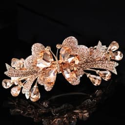 New Korean Colorful Crystal Butterfly Spring Hairpin Zircon Alloy Top Clip Horizontal Clip Elegant Women's Fashion Hair Jewelry