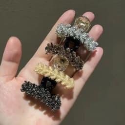 Crystal Rhinestones Small Wheat Hair Claw Women Girls Princess Head Bangs Hair Claw Clamps Hair Clips Forehead Styling Headdress