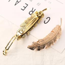 Vintage Feather Leaf Shaped Hair Clip Metal Spring Barrettes Women Girls Ponytail Holder Hairpins Party Wedding Daily Headwear