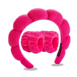 3Pcs Fashion Microfiber Washing Wristbands Scrunchies Puffy Headband Spa Bubble Headband for Washing Face Makeup Shower Skincare
