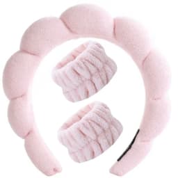 3Pcs Fashion Microfiber Washing Wristbands Scrunchies Puffy Headband Spa Bubble Headband for Washing Face Makeup Shower Skincare