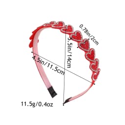 1/3pcs Crystal Heart Headbands for Women Valentine's Day Heart Shaped Hairbands Kids Girls Headband for Party Hair Accessories