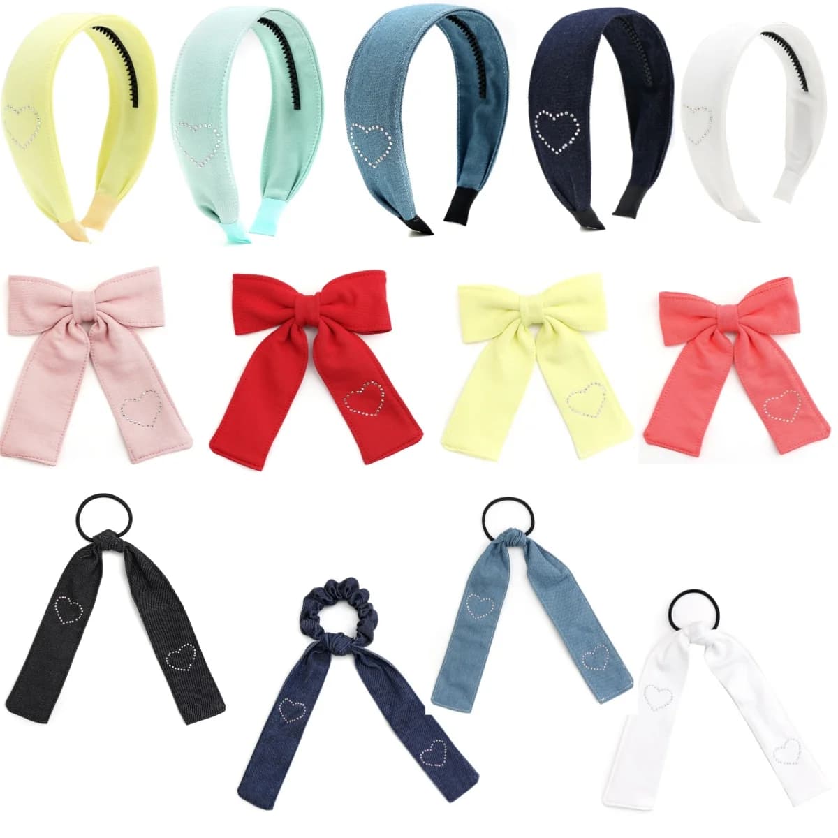 Cotton Ribbon Hairband Cute Hairpins Girls Hair headband Barrettes Solid Clip Kids Headwear Fashion Hot Diamond Love Hair Acces