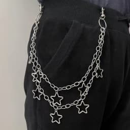 Punk Metal Crescent Geometric Bag Chain Hip Hop Hipster Cool Hundred Pair Pants Chain For Men and Women Rock and roll Accessorie