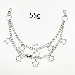 Punk Metal Crescent Geometric Bag Chain Hip Hop Hipster Cool Hundred Pair Pants Chain For Men and Women Rock and roll Accessorie