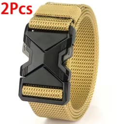 2pcs New Men's Sports Belt Plastic Buckle Nylon Multifunctional Leisure Canvas Waistband Multipurpose Outdoor Belt For Men Women