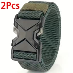 2pcs New Men's Sports Belt Plastic Buckle Nylon Multifunctional Leisure Canvas Waistband Multipurpose Outdoor Belt For Men Women