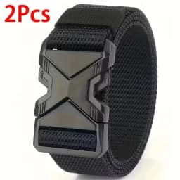 2pcs New Men's Sports Belt Plastic Buckle Nylon Multifunctional Leisure Canvas Waistband Multipurpose Outdoor Belt For Men Women
