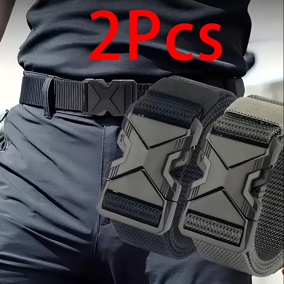 2pcs New Men's Sports Belt Plastic Buckle Nylon Multifunctional Leisure Canvas Waistband Multipurpose Outdoor Belt For Men Women