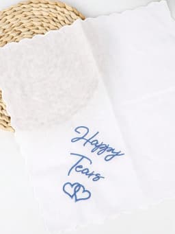 1/4pcs Wedding Handkerchief Embroidered With Scallop Lace Edges Something Blue For Bride On Wedding Day Handkerchief Bride Gifts