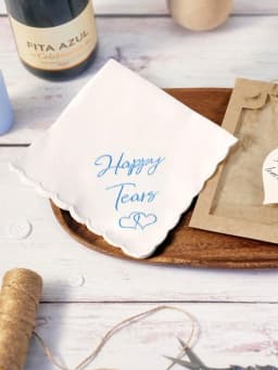1/4pcs Wedding Handkerchief Embroidered With Scallop Lace Edges Something Blue For Bride On Wedding Day Handkerchief Bride Gifts